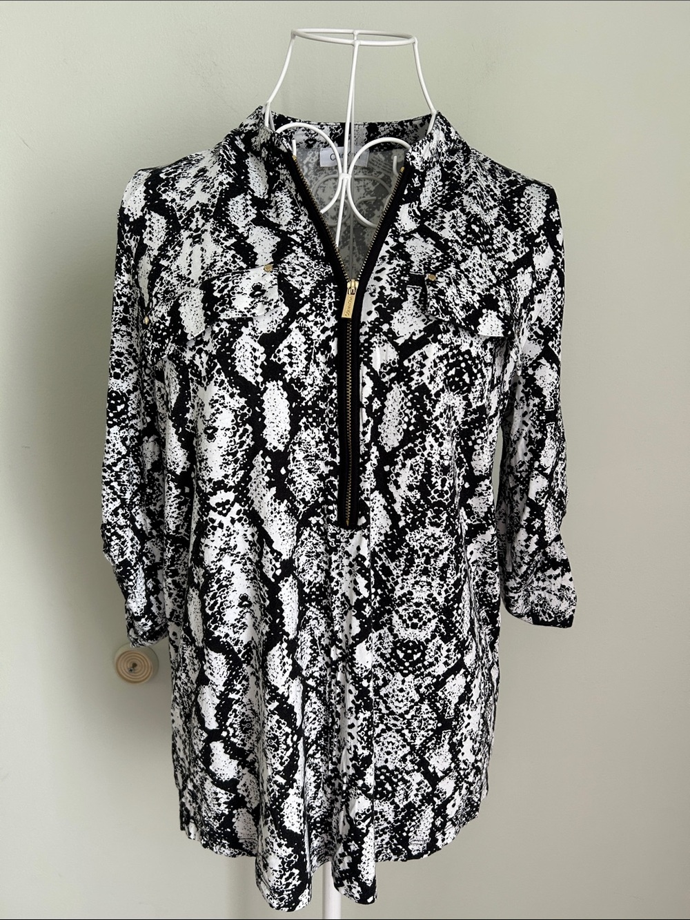 Calvin Klein Black and White Printed Top